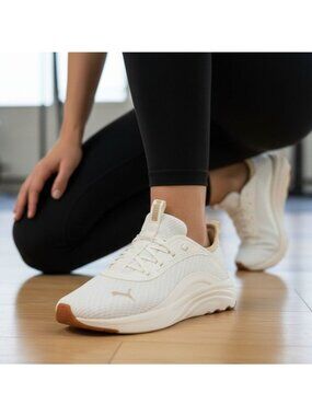 Puma 6 Women Sophia Evo Vital Sneakers Athletic Lace-up Shoes Activewear Cream